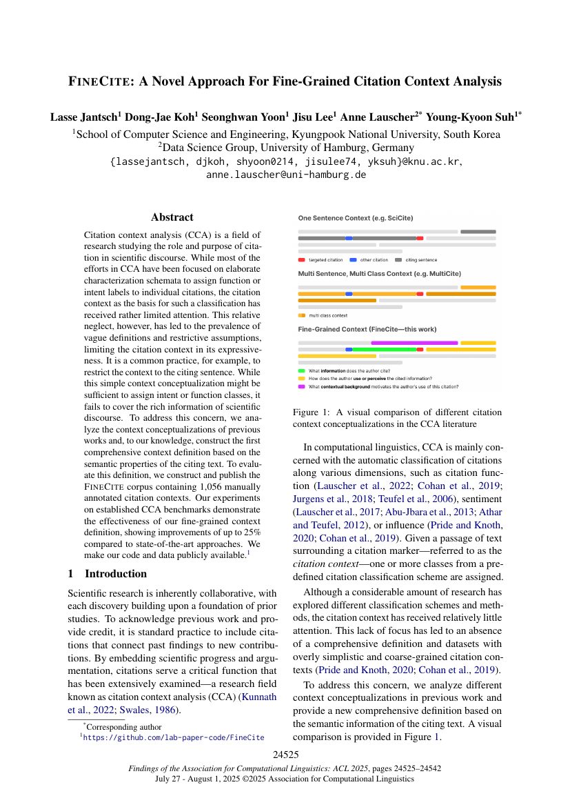 FineCite paper, page 1